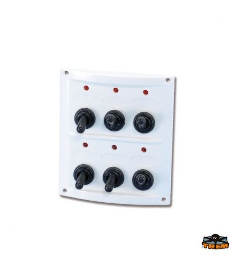 Tableau électrique Pilot - 6 inters à LED - blanc - 110 x125 mm - En blister