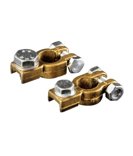 Cosses de batterie laiton - boulon - Blister de 2