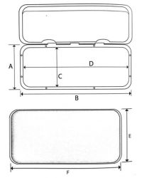 Porte d'équipet ABS anti UV - 606 x 353 mm