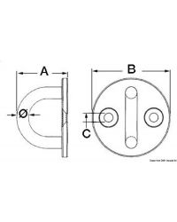 Pontet inox embase circulaire 33 mm - ø 5 mm
