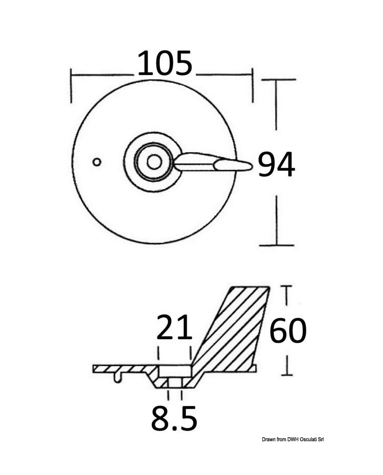 Anode Embout D'hélice Bec De Canard - ORANGEMARINE - Diam 35 Mm