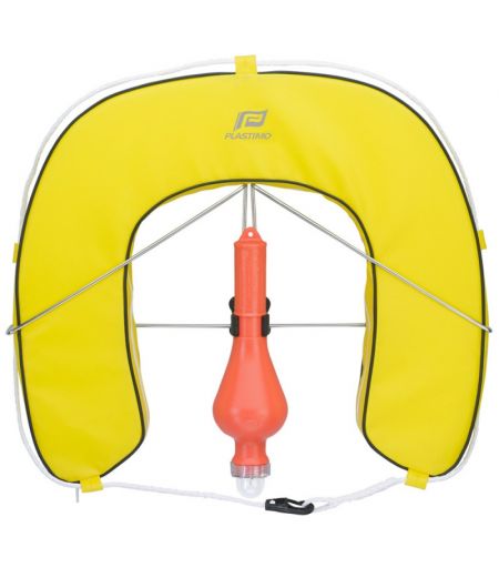 Bouée fer à cheval Jaune + feu + support