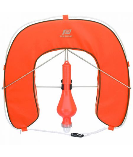 Bouée fer à cheval orange + feu + support