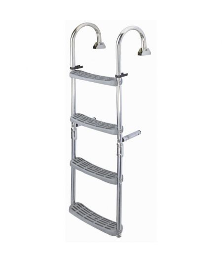 Echelle inox pliante 2 + 2, crosses à 180°