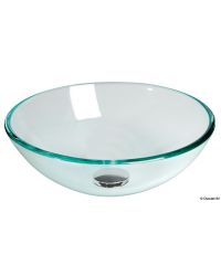 Lavabo semi-sphérique, verre transparent, diamètre 280 mm