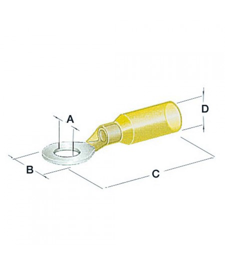 Cosse à oeil thermorétractable 5.3 mm - 2.6 à 6 mm²