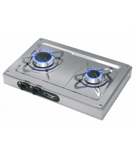 Plaque de cuisson gaz - inox - 2 feux