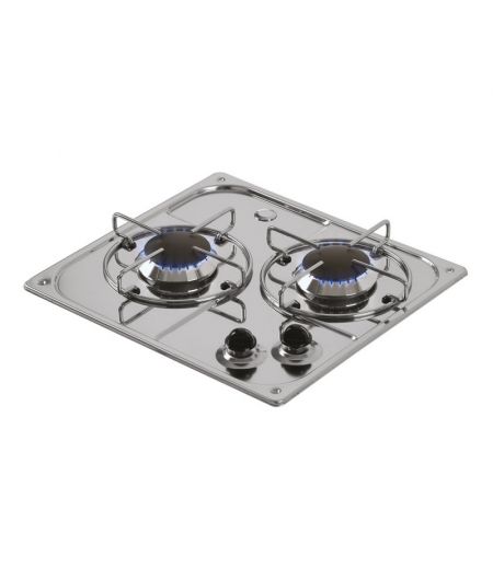 Plaque de cuisson encastrable gaz - inox - 2 feux