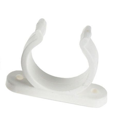 Clips plastique pour tube - blanc - Ø 30 mm