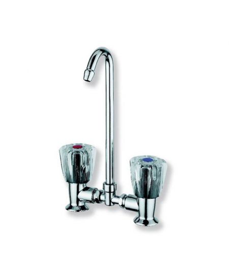 Robinet avec bec articulé - mitigeur - bec au centre