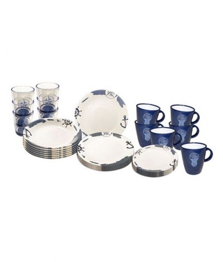 Pack vaisselle antiderapant - pour 6 personnes - assietes, tasses et verres