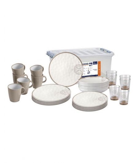 Pack vaisselle antiderapante - 6 personnes - assiettes verre, tasse