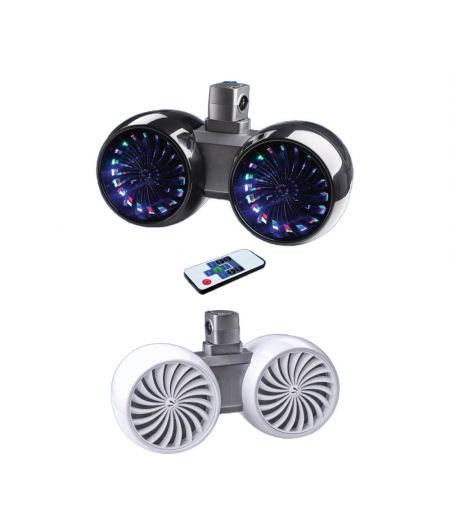 Double haut parleur WAKETOWER -la paire - 2 x 200 W - noir - avec LED mulicolo