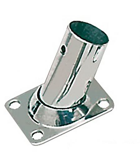 Platine inox soudé rectangulaire inclinée 60° - 25 mm