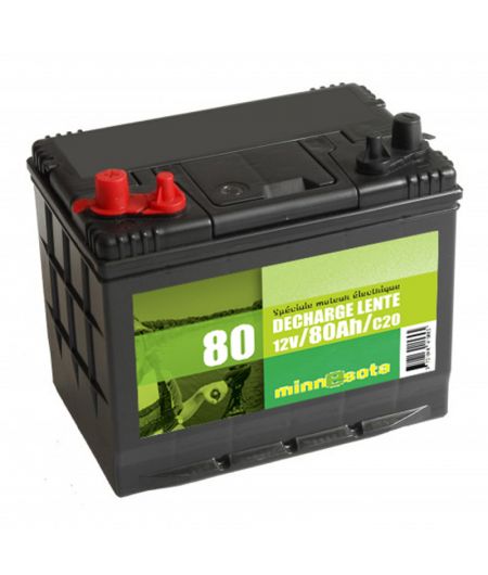 Batterie pour moteur électrique à décharge lente - 12V - C20 80Ah - 278 x 175 x 190 mm