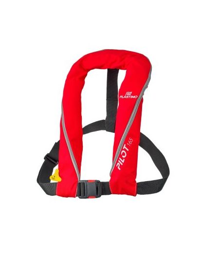 Gilet gonflable Pilot 165 avec harnais auto hydrostatique rouge