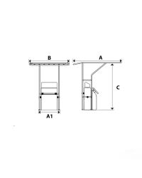 T-TOP blanc tube de 32 mm - largeur 1.40 m