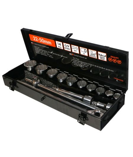 Coffret à douilles 3/4'' - 14 pièces