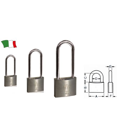 Cadenas chrome avec anse inox longue - 40 mm