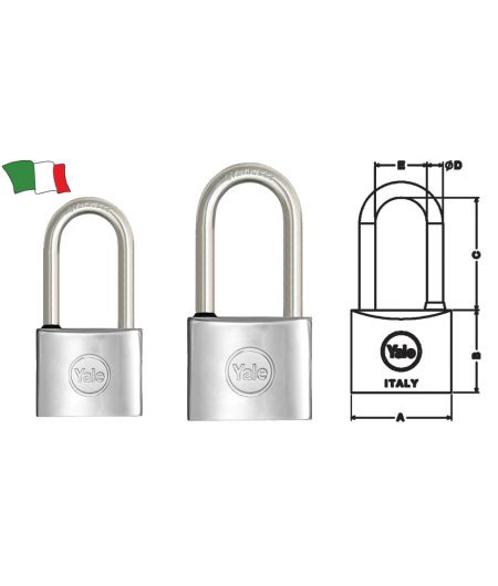 Cadenas chrome avec anse inox - 50 mm