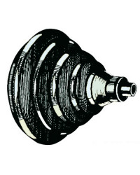 Bague passe-câbles en ABS noir avec soufflet -