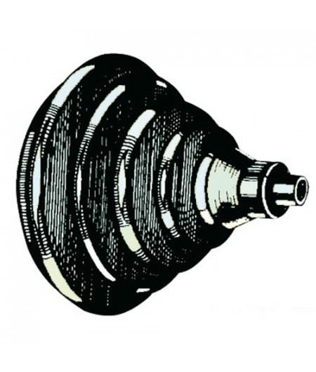 Bague passe-câbles en ABS noir avec soufflet -