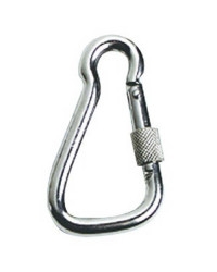 Mousqueton AISI 316 grand, frette de securité 23mm -