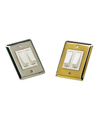 Interrupteur basculant double inox poli -