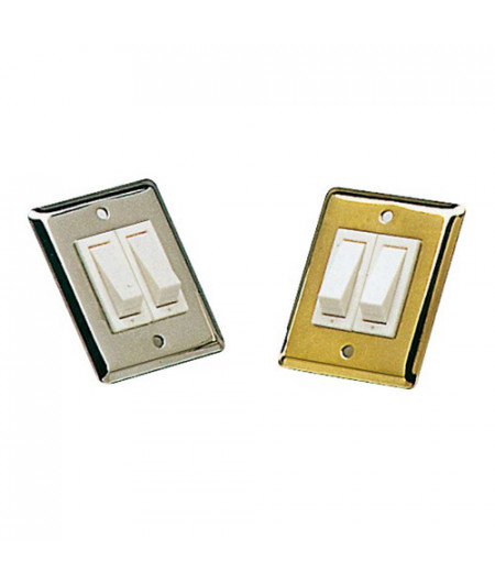 Interrupteur basculant double inox poli -