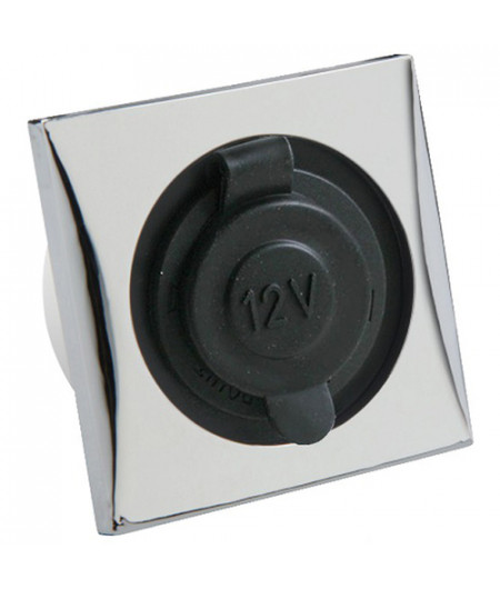 Prise étanche allume cigares chromée -