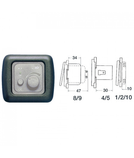 Platine couvre-vis simple gris foncé -