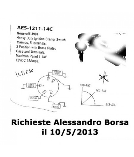 Clé de démarrage étanche 5 positions en laiton -
