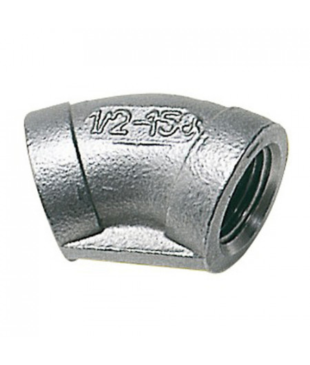 Raccord coudé 45° femelle/femelle 1/2'' -