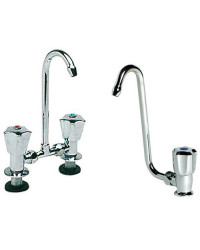 Robinet mélangeur articulé laiton chromé chaud/fro -