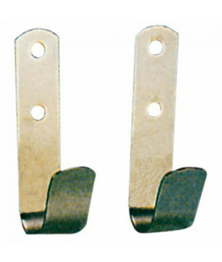 Paire crochets p. gaffes inox poli 22-32 mm -