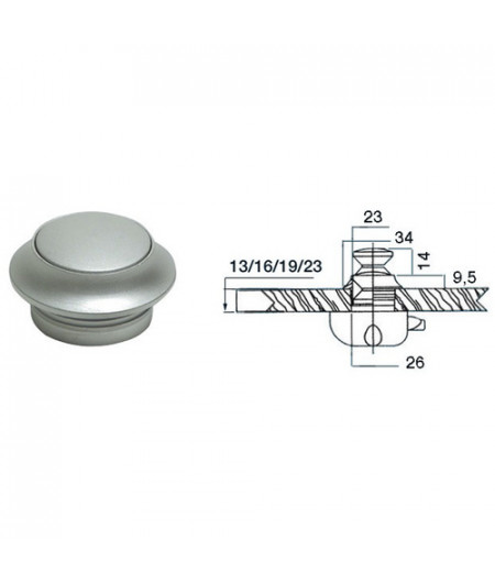 Pommeau laiton chrome perle 16 mm -