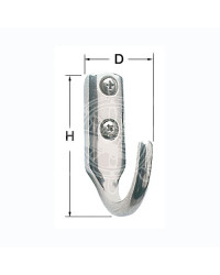 Crochet inox poli 33x53 mm -