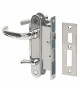 Serrure laiton chromé 2 plaques et poignées gauche -