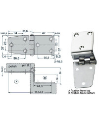 Charnière porte-à-feux 97,8x37 mm -