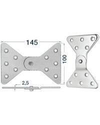 Charnière inox lat. 145x100 -