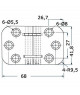 Charnière à retournement 68x42 mm -