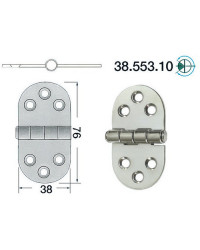 Charnière moitié encastré 76x38 mm -