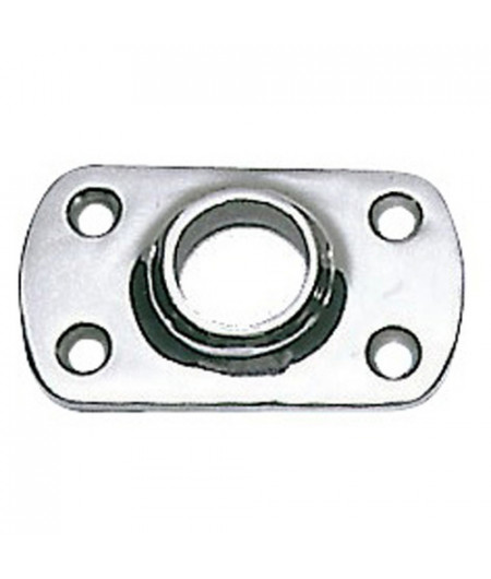 Platine de balcon rectangle à souder - 76.2x44 mm - 60° - tube de 22 mm