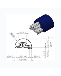 Défense de quai PVC liston uniquement 60 mm Barre de 2m - Longueur de 2 M