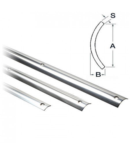 Défenses de quai inox - profil 20 3m evasé - Longueur de 3 M