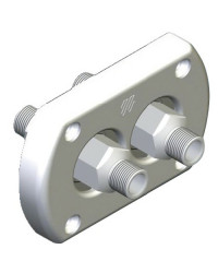 Passe paroi - R9CH - chromé - double raccord