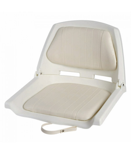 Siège polyéyhylène blanc avec dossier rabattable -
