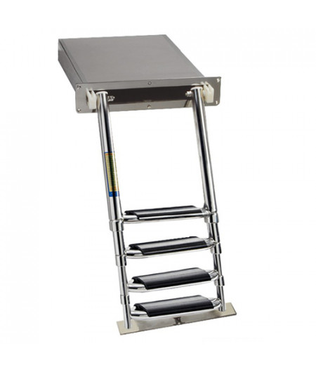 Echelle escamotable AISI316 4 marches larges -