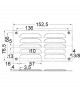 Grille aération inox poli 76x152 mm -