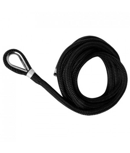 Ligne amarrage noir avec épissure 20 mm x 12 m -